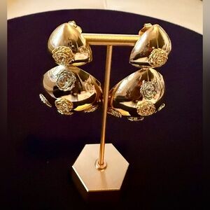 Brazilian gold filled statement  Earrings. Slightly bent pins from packaging.